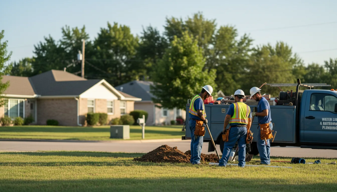 Residential water line and bathroom plumbing service in Davenport, NE